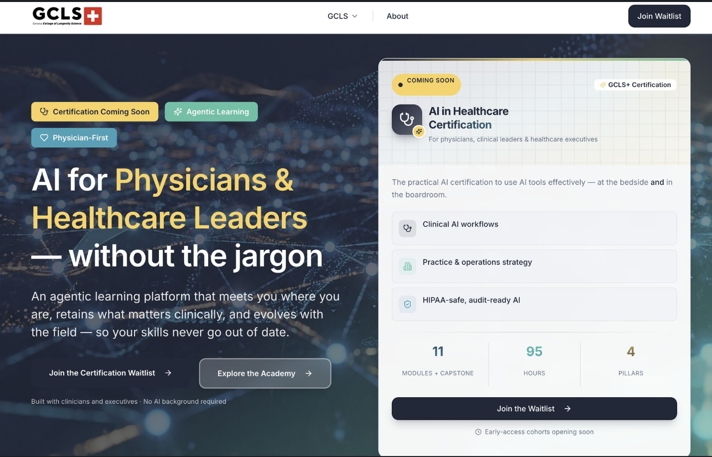 GCLS AI in Healthcare Certification landing page